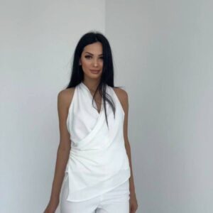 Witte Satijnen Drape Set